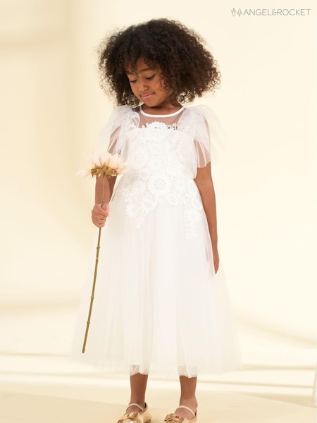 Angel & Rocket White Cascade Lace Anelise Dress (163793) | €95 - €109