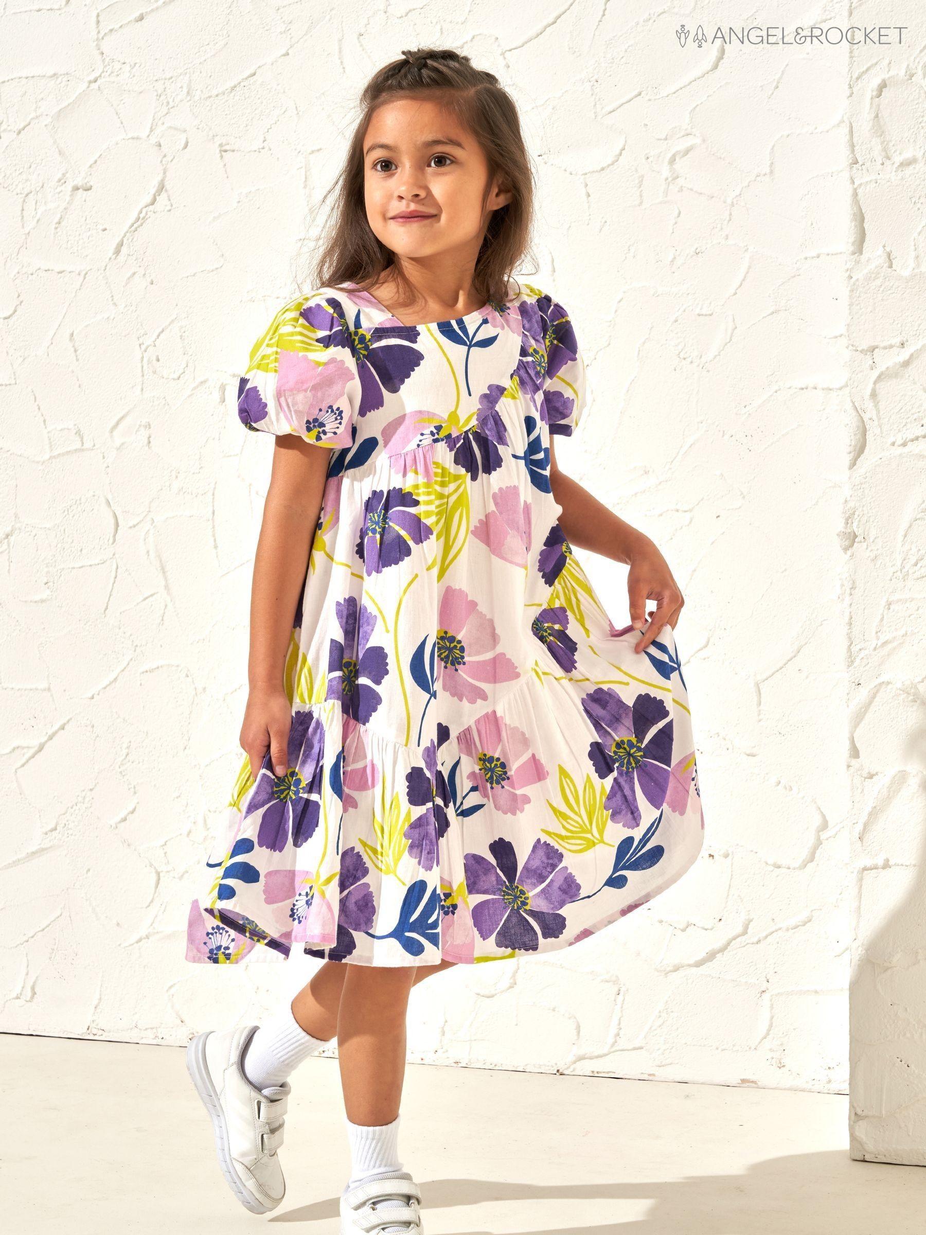 Girls purple summer dress online