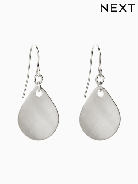 Silver Tone Petal Drop Earrings (163870) | 212 UAH