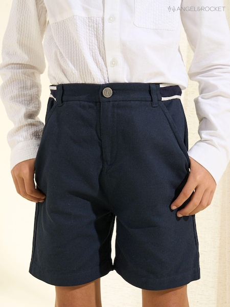 Angel & Rocket Blue Bernard Smart 100% Cotton Textured Shorts (163917) | 54 QAR - 72 QAR
