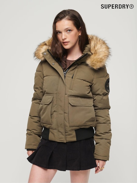 Verde - Jachetă cu puf model aviator Superdry Everest Hanorac (164262) | 501 LEI