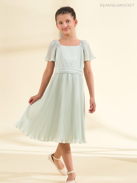Angel & Rocket Green Pleated Ballerina Occasion Bow Dress (164302) | 3,785 UAH - 4,566 UAH