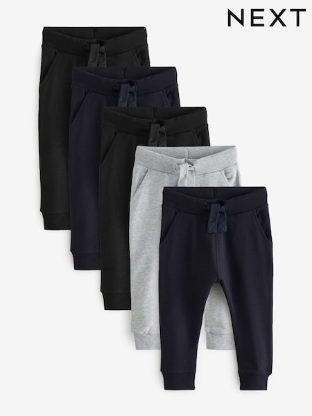 Noir/Marine/Gris - Joggers 5 Pack (3mths-7yrs) (164334) | € 32 - € 36