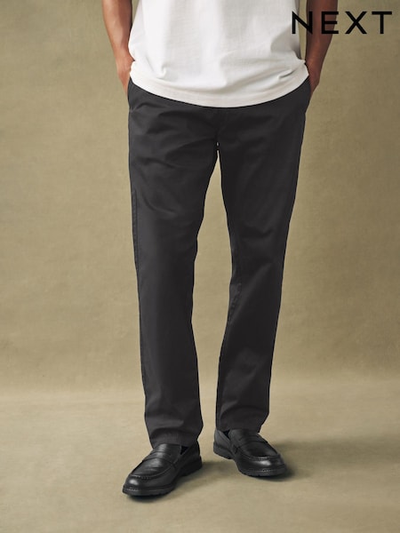 Black Slim Fit Premium Laundered Stretch Chinos Trousers (164401) | €10
