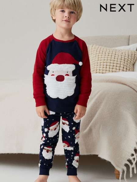 Navy Santa Christmas Boys Snuggle Cotton Pyjamas (9mths-12yrs) (164409) | €8 - €11