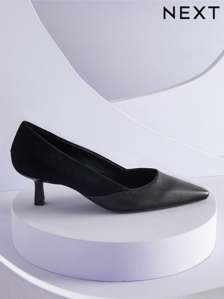 Black Forever Comfort®  With Motionflex Point Toe Kitten Heel Court Shoes (164569) | R$ 435