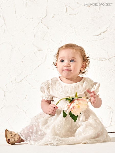Angel & Rocket Cream 100% Cotton Amelia Tiered Lace Dress (164597) | €51