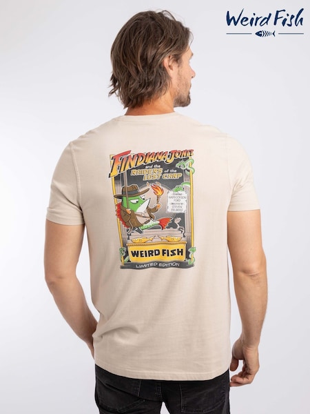 Cream - Regular Weird Fish Findiana Jones Back Print Artist T-shirt