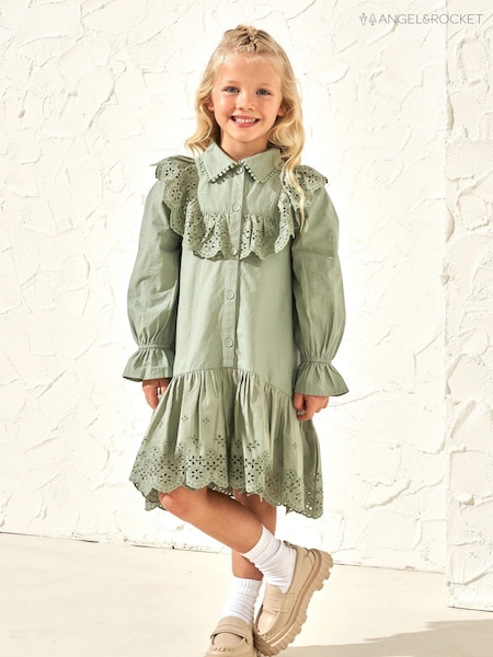 Grün - Angel & Rocket 100% Cotton Jessie Stripe Button Through Dress (164628) | 26 € - 29 €