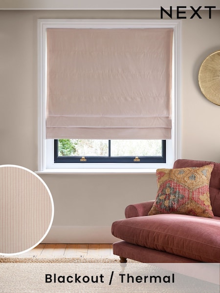 Pink/White Ready Made Blackout Roman Blind Stripe (165012) | €59 - €132