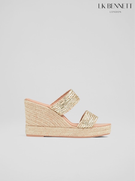 Lk Bennett Renlee Leather Woven Wedges (165077) | ‏950‏₪