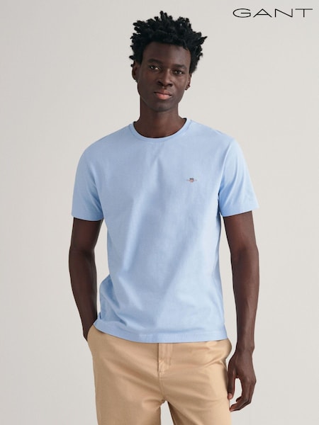 GANT Capri Blue 100% Cotton Shield Logo T-Shirt (165223) | $106