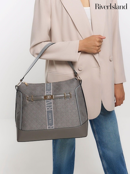 River Island Monogram Webbing Front Slouch Bag (166096) | €52