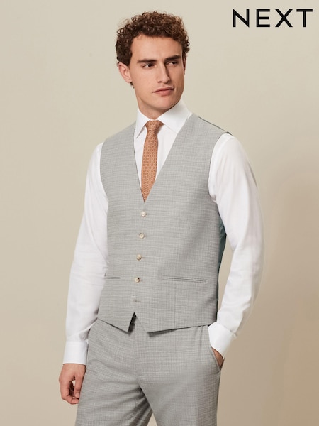 Grey Textured Suit Waistcoat (166224) | €8