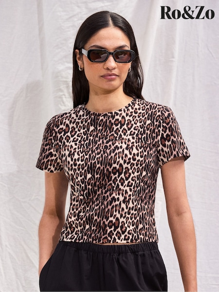 Animal - Ro&zo Leopard Print Cotton Jersey Baby T-shirt