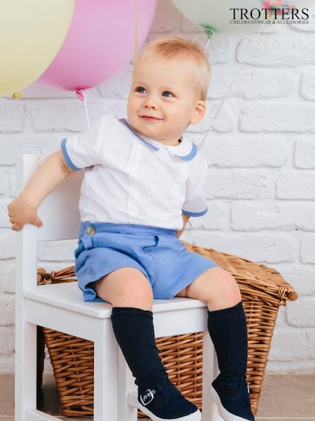 Blau/Weiß - Trotters London Little Pale Stripe 100% Cotton The Rupert Set (166549) | 59 € - 63 €