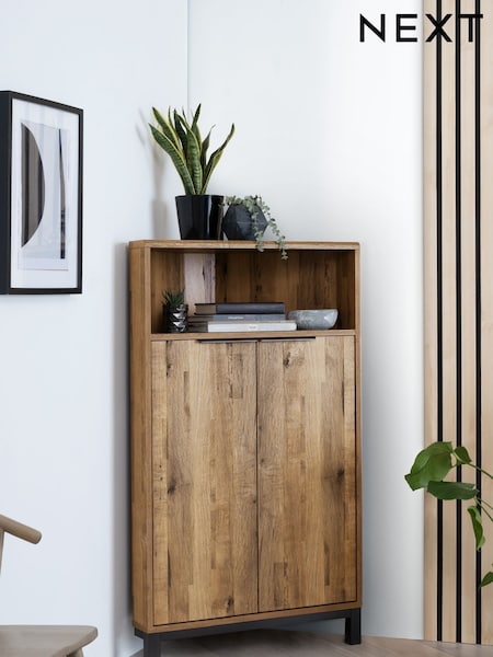 Dark Bronx Oak Effect Corner Cabinet (166577) | €400
