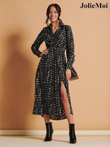 Jolie Moi Black Wrap Shirt Maxi Dress (166584) | €38