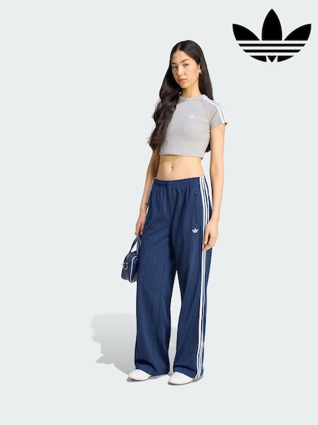 Blue - Adidas Originals Pinstripe Firebird Loose Trackpant