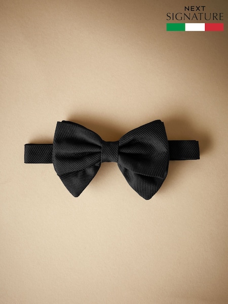 Black Signature Made In Italy Textured Silk Bow Tie (166883) | €21.50