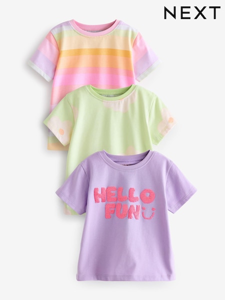 Lilac Purple 100% Cotton T-Shirts 3 Pack (9mths-7yrs) (167026) | €15 - €19