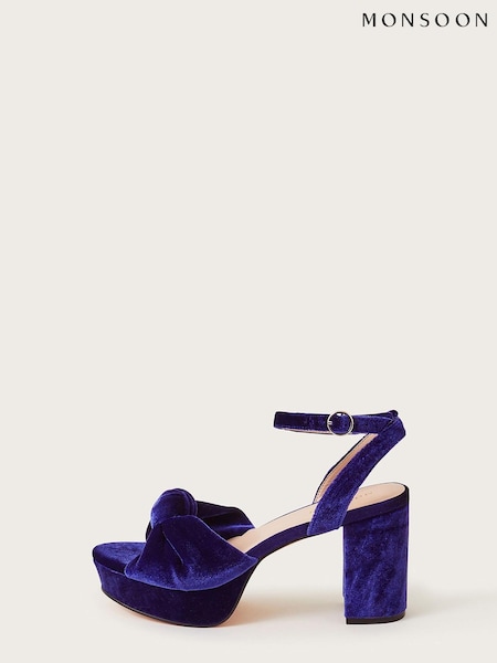 Monsoon Blue Velvet Knot Heels (167030) | €42