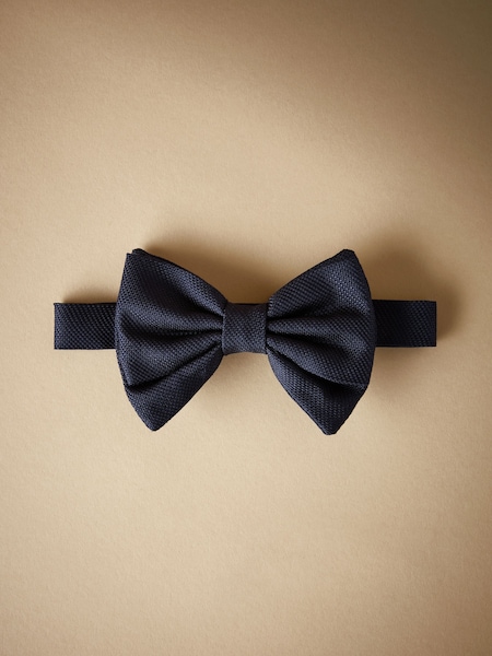 Bleu marine - Signature Made In Italy Textured Silk Bow Tie (167224) | € 15