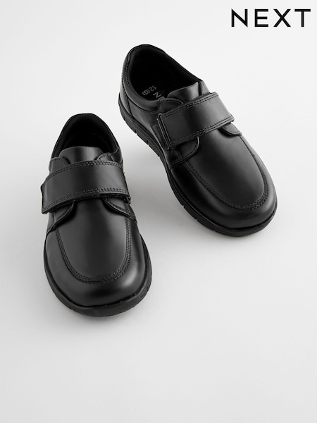 Black Wide Fit (G) Leather Touch Fastening School Shoes (167293) | 185 zł - 235 zł