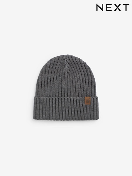 Anthrazitgrau - Knitted Rib Beanie Hat (1-16yrs) (167471) | 4 € - 7 €