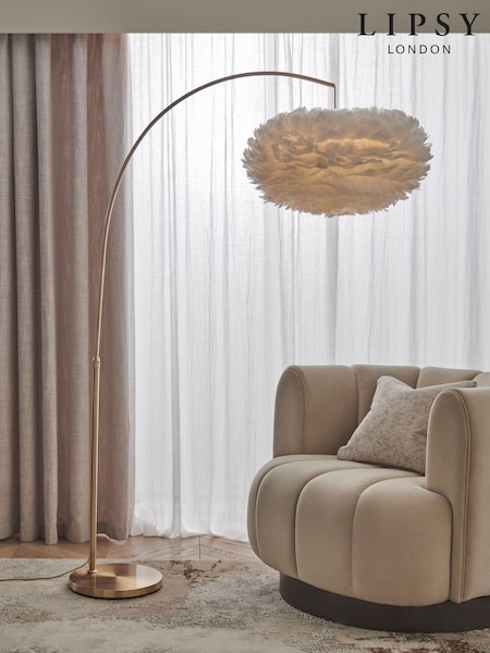 Lipsy White Feather Shade Arch Floor Lamp (167578) | €333