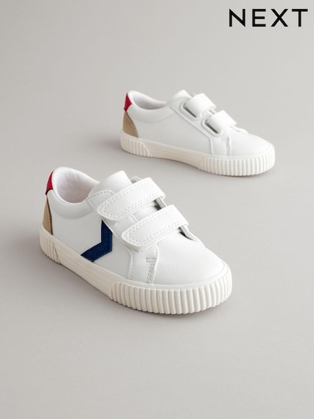 White Standard Fit (F) Two Strap Touch Fastening Shoes (167664) | AED56 - AED71