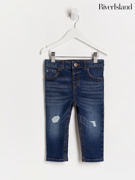 Dunkelblau - River Island Boys 100% Cotton Skinny Jeans (167961) | 12 €