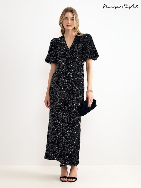Black - Phase Eight Elaina Maxi Dress