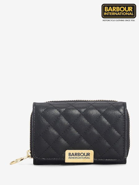 Barbour® International Aurora Black Quilted Tri-Fold Purse (168150) | ₪302