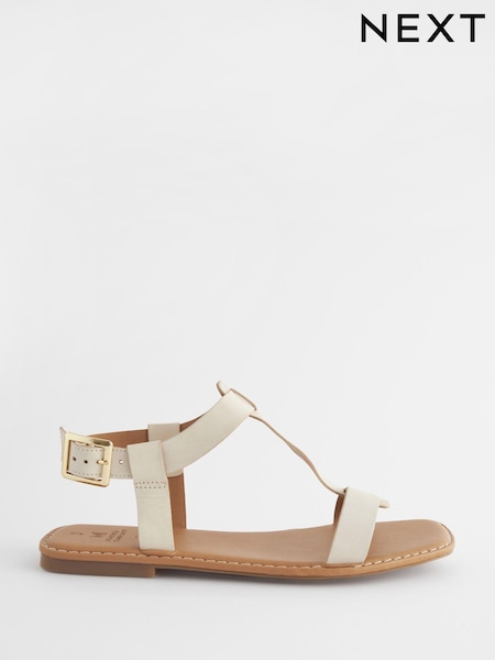 Bone Extra Wide Fit Forever Comfort® Leather T-Bar Sandals (168279) | €15