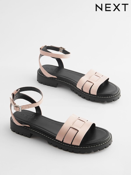 Pink Extra Wide Fit Forever Comfort® Leather Cleated Sandals (168291) | €14