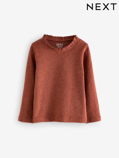 Rust Brown 100% Cotton Pointelle Top (3mths-7yrs) (168325) | R$ 60 - R$ 80