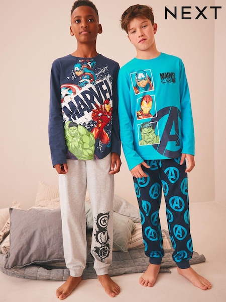 Blau/Grau - Marvel 2 Pack 100% Cotton Pyjamas (3-16yrs) (168349) | 30 € - 38 €