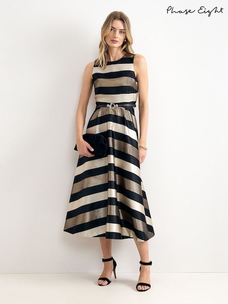 Black - Phase Eight Delicia Stripe Dress