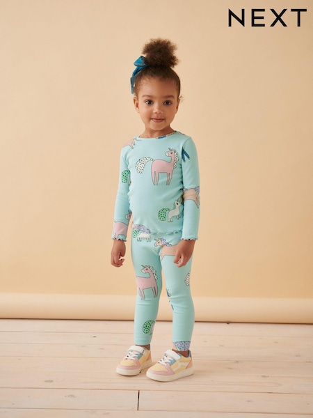 Blue Unicorn Cotton Rich Long Sleeve Rib T-Shirt (3mths-7yrs) (168430) | €6 - €8