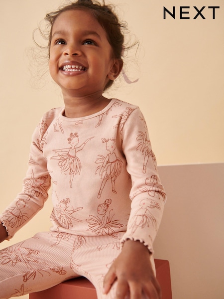 Pink Ballet Cotton Rich Long Sleeve Rib T-Shirt (3mths-7yrs) (168477) | €6 - €8