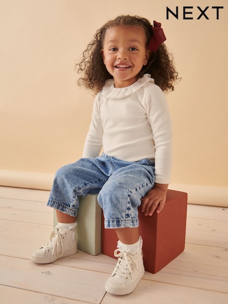 Ecru White Long Sleeve Collar Top (3mths-7yrs) (168478) | 268 UAH - 350 UAH