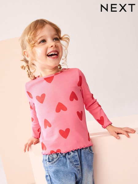 Kırmızı Kalpler - Cotton Rich Long Sleeve Rib T-Shirt (3mths-7yrs) (168504) | ₺148 - ₺ 222