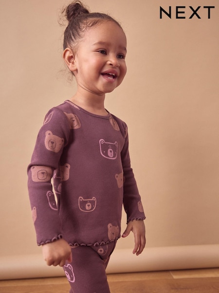 Chocolate Brown Bears Cotton Rich Long Sleeve Rib T-Shirt (3mths-7yrs) (168514) | AED14 - AED21