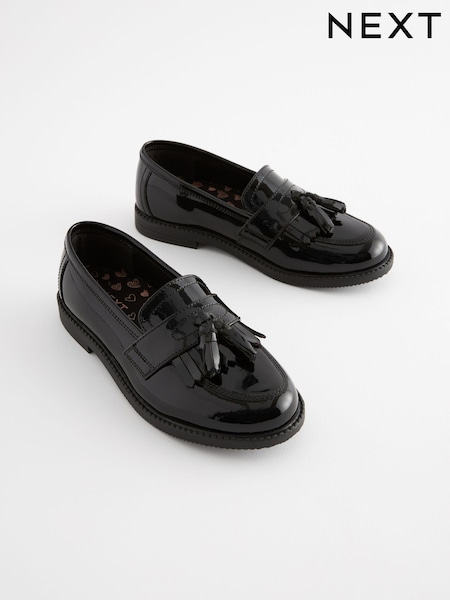 Svart lakk - Loafers med dusk i skinn Skolesko (168573) | kr551 - kr668