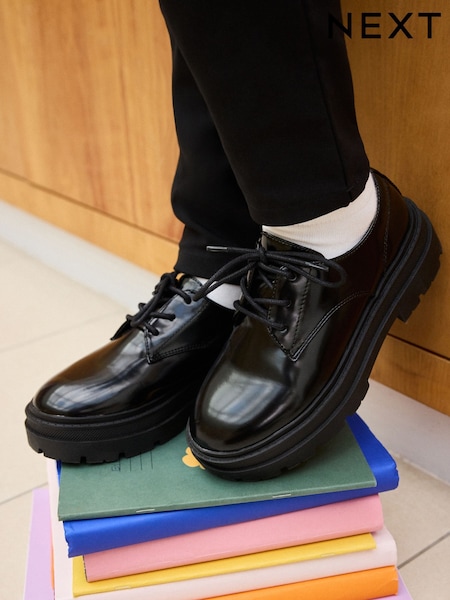 Black Lace Up Chunky School Shoes (168577) | €29 - €37