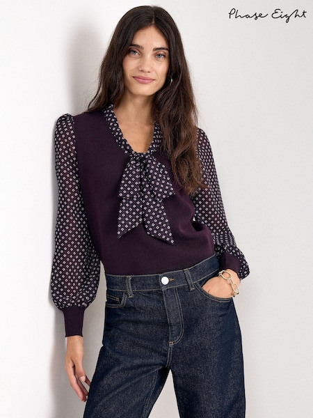 Purple - Phase Eight Ellen Printed Top