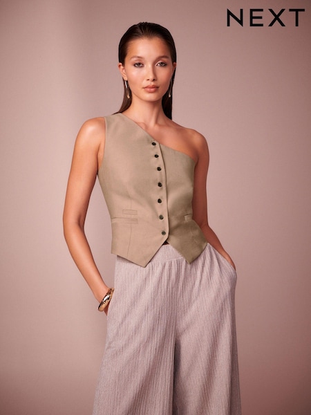 Mink Brown One Shoulder Waistcoat (168642) | €21