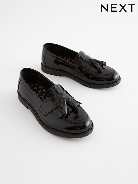 Svart lakk - Loafers med dusk i skinn Skolesko (168664) | kr551 - kr668