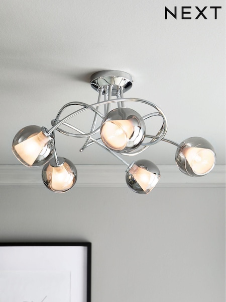 Smoke Grey Cooper 5 Light Multiarm Ceiling Light (168682) | €99